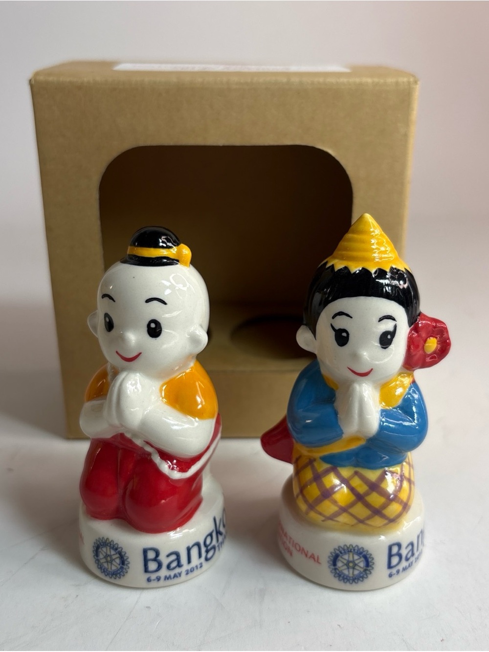 Ceramic Bangkok Salt Pepper Shaker 3 3/8 H